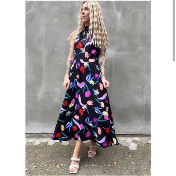 ROTATE NEW NWT Frederikke floral halterneck dress multicolor size 8 (38) - Picture 2 of 14